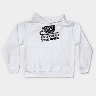 Free Diving - World's Okayest Free Diver Kids Hoodie